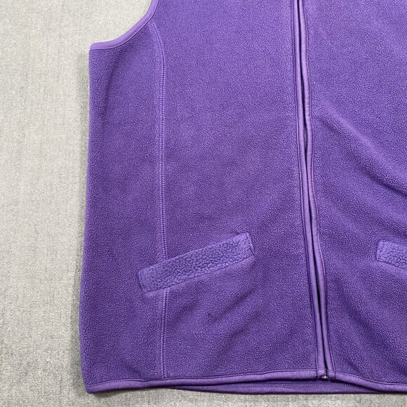 Jason Maxwell Womens Purple Fleece Vest Size Large Full Zip With Pockets - Picture 6 of 10